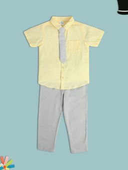 MINI KLUB - Solid/Plain Boys Grey-Yellow Coordinate (Set of 3)