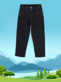 MINI KLUB - Solid/Plain Boys Black Denim Jeans