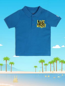 MINI KLUB - Solid/Plain Boys Blue Polo T-Shirt