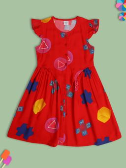 MINI KLUB - Printed Girls Red Dress