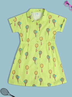 MINI KLUB - Printed Girls Green Dress