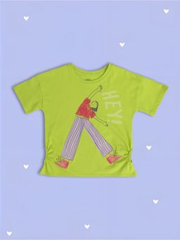 MINI KLUB - Printed Girls Green Knit Top