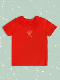MINI KLUB - Embellished/Sequined Girls Red Knit Top