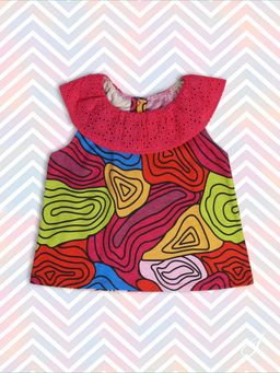 MINI KLUB - Printed Girls Pink Knit Top