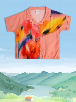 MINI KLUB - Printed Girls Peach Top