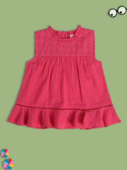 MINI KLUB - Embroidered Girls Pink Top