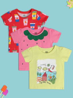 MINI KLUB - Printed New Born And Baby Girls Multi Knit Tops (Set of 3)