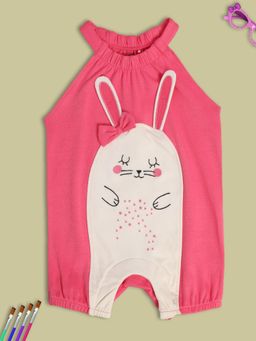 MINI KLUB - Printed New Born And Baby Girls Pink Romper