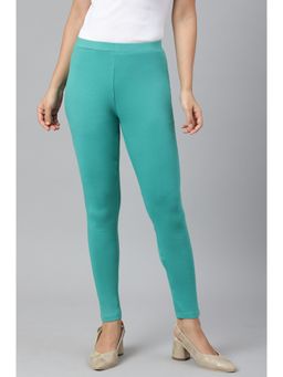 W - Green Solid Knitted Women's Leggings
