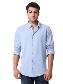 Spykar - Men Blue Slim Fit Solid Full Sleeve Casual Shirt