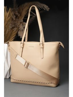 Allen Solly - Women Beige Formal Handbag With Detachable Strap