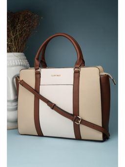 Allen Solly - Women Beige Formal Handbag With Detachable Strap