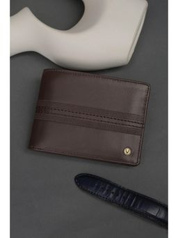 Allen Solly - Men Brown Textured Leather Wallet