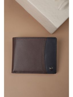 Louis Philippe - Men Brown Colorblocked Leather Wallet