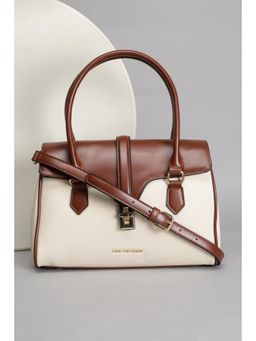 Van Heusen - Women Beige Colorblock Casual Handbag With Detachable Strap