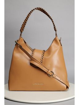 Van Heusen - Women Brown Solid Casual Handbag With Detachable Strap