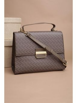 Van Heusen - Women Brown Printed Casual Handbag With Detachable Strap