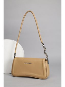 Van Heusen - Women Beige Solid Casual Handbag