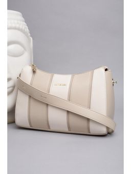 Van Heusen - Women Beige Colorblock Casual Handbag