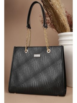 Van Heusen - Women Black Textured Casual Handbag
