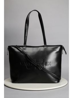 Van Heusen - Women Black Graphic Formal Handbag With Detachable Strap & Pouch