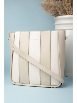 Van Heusen - Women Beige Colorblock Casual Handbag With Detachable Strap