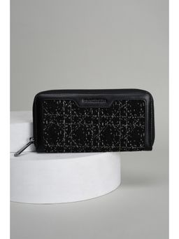 Van Heusen - Women Black Textured Casual Wallet
