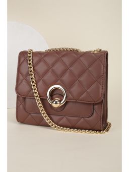 Van Heusen - Women Brown Textured Casual Sling Bag With Detachable Strap