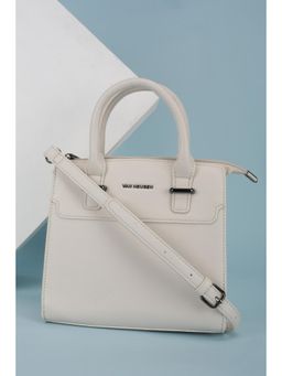 Van Heusen - Women White Textured Casual Handbag With Detachable Strap