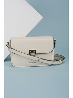 Van Heusen - Women White Solid Casual Sling Bag With Detachable Strap