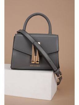 Van Heusen - Women Grey Solid Casual Handbag With Detachable Strap