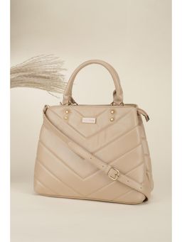 Van Heusen - Women Beige Textured Casual Handbag With Detachable Strap