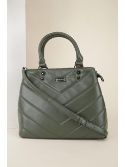 Van Heusen - Women Olive Textured Casual Handbag With Detachable Strap