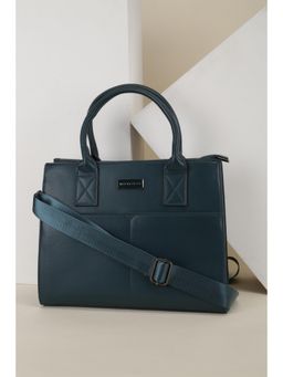 Van Heusen - Women Green Solid Casual Handbag With Detachable Strap