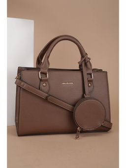 Van Heusen - Women Brown Textured Casual Handbag With Detachable Strap