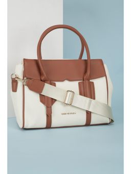 Van Heusen - Women Beige Colorblock Casual Handbag With Detachable Strap