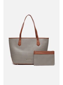 Van Heusen - Women Brown Printed Casual Handbag With Detachable Strap & Pouch