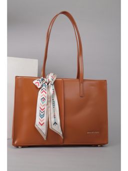Van Heusen - Women Brown Solid Casual Handbag
