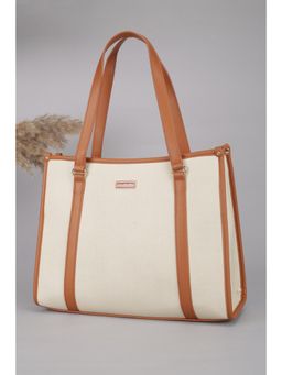Van Heusen - Women Beige Solid Casual Handbag