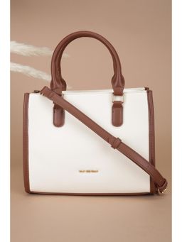 Van Heusen - Women White Solid Casual Handbag With Detachable Strap