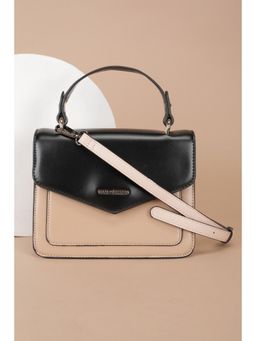 Van Heusen - Women Beige Colorblock Casual Handbag With Detachable Strap