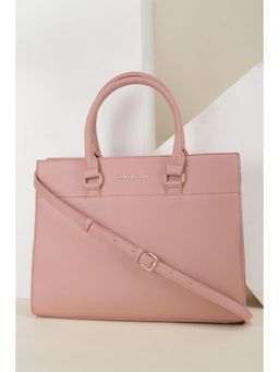 Van Heusen - Women Pink Textured Casual Handbag With Detachable Strap