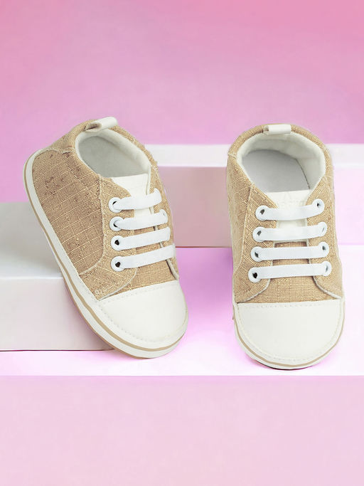 Buy Baby Moo Lace-Up Design Anti-Skid Jute Sneakers Beige Online