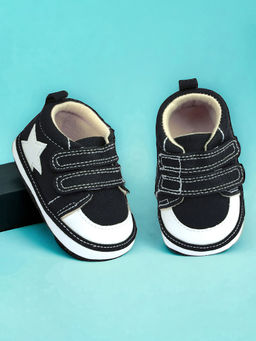 Baby Moo - Casual Hook Loop Anti-Skid Classic Canvas Sneakers - Black