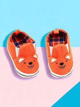 Baby Moo - Happy Puppy Anti-Skid Canvas Sneakers - Orange