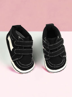 Baby Moo - Stylish Casual Velcro Straps Anti-Skid Sneakers - Black
