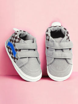 Baby Moo - Stylish Casual Velcro Straps Anti-Skid Sneakers - Grey