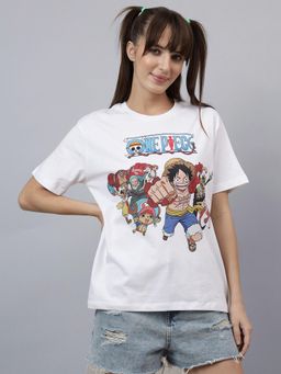 Free Authority - Women White One Piece Printed Oversized T-Shirt