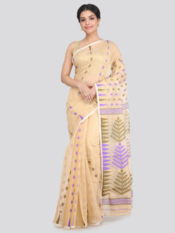 PinkLoom - Women's Soft Cotton Blend Jamdani Saree Without Blouse Piece
