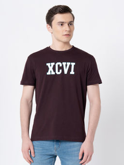 Red Tape - Wine Cotton Mens T-Shirt